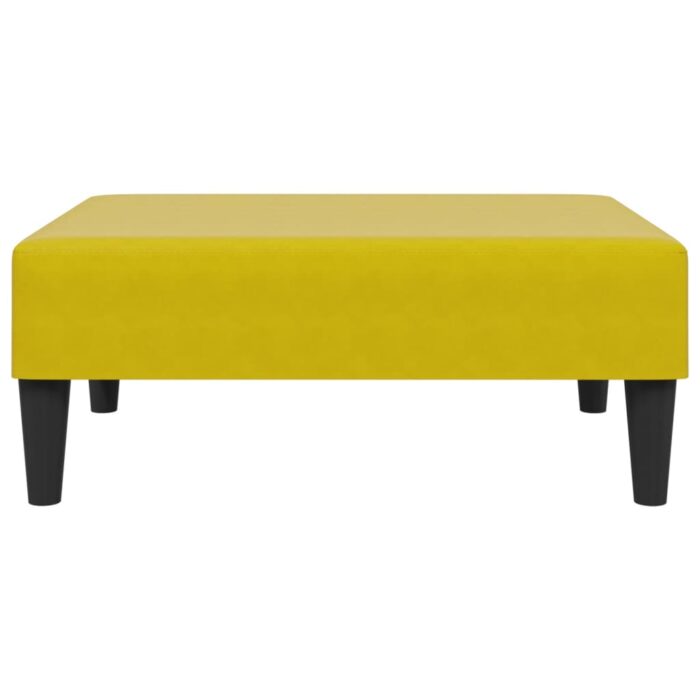 Repose-pied jaune 77x55x31 cm velours – Image 2