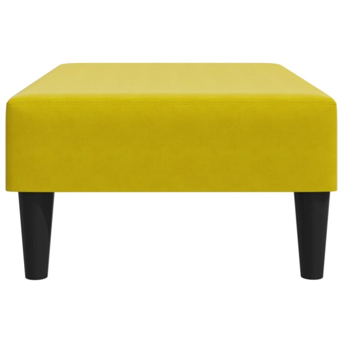 Repose-pied jaune 77x55x31 cm velours – Image 3