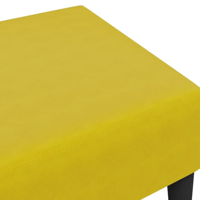 Repose-pied jaune 77x55x31 cm velours – Image 4