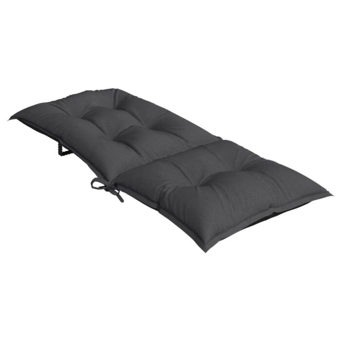 Coussins de chaise à dossier haut lot de 2 anthracite mélangé – Image 3