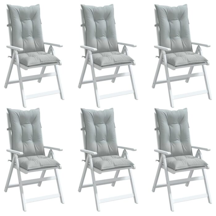 Coussins de chaise à dossier haut lot de 6 gris clair mélangé – Image 1