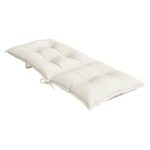 Coussins de chaise à dossier haut lot de 4 crème mélangé tissu – Image 3