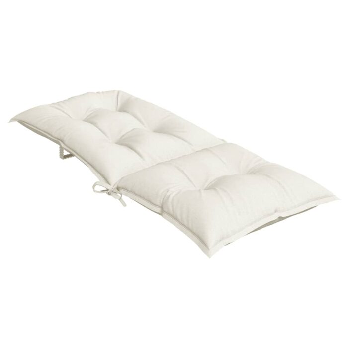 Coussins de chaise à dossier haut lot de 4 crème mélangé tissu – Image 3