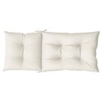 Coussins de chaise à dossier haut lot de 4 crème mélangé tissu – Image 4