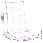 Coussins de chaise à dossier haut lot de 4 crème mélangé tissu – Image 8