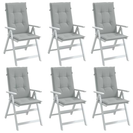 Coussins de chaise à dossier haut lot de 6 gris clair mélangé