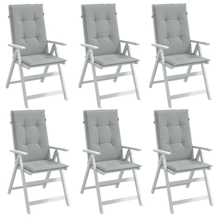 Coussins de chaise à dossier haut lot de 6 gris clair mélangé – Image 1