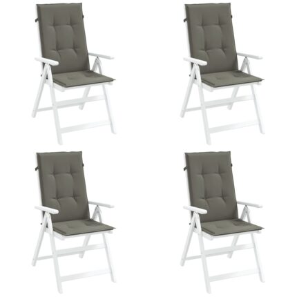 Coussins de chaise à dossier haut lot de 4 gris foncé mélangé