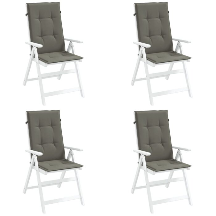 Coussins de chaise à dossier haut lot de 4 gris foncé mélangé – Image 1