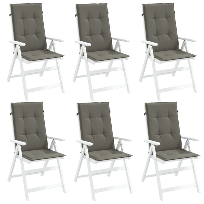 Coussins de chaise à dossier haut lot de 6 gris foncé mélangé – Image 1