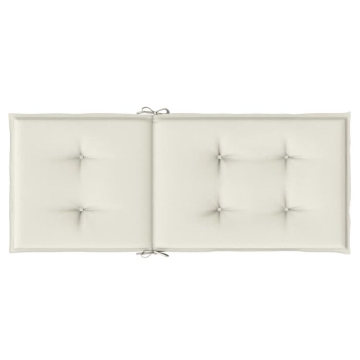 Coussins de chaise à dossier haut lot de 4 crème mélangé tissu – Image 4