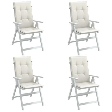 Coussins de chaise à dossier haut lot de 4 crème mélangé tissu