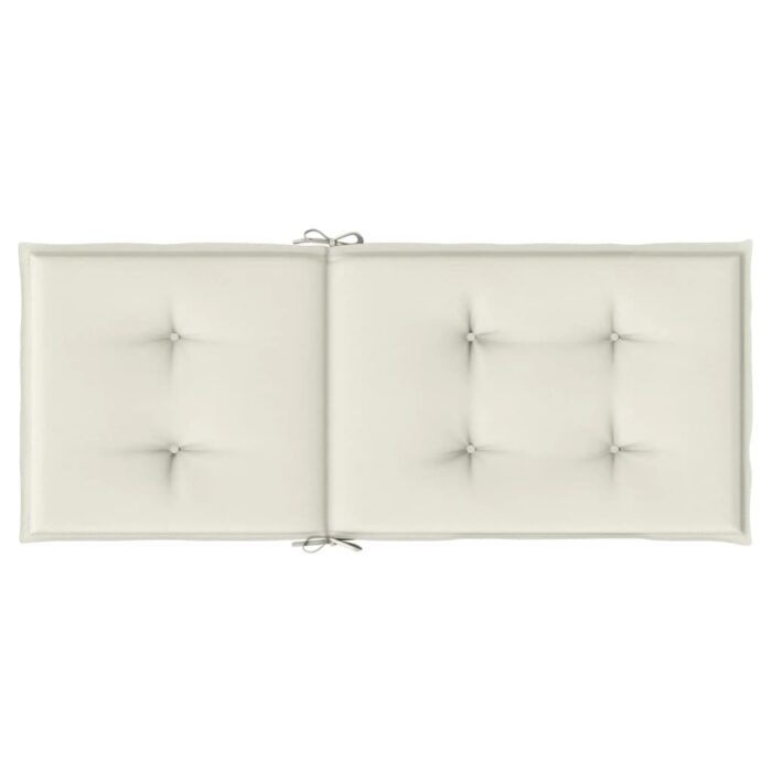 Coussins de chaise à dossier haut lot de 6 crème mélangé tissu – Image 4