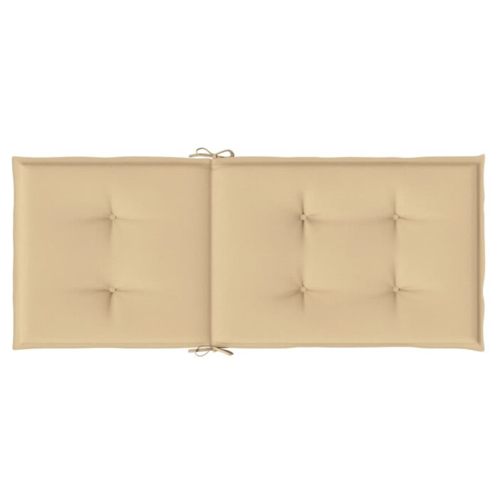 Coussins de chaise à dossier haut lot de 4 beige mélangé tissu – Image 4