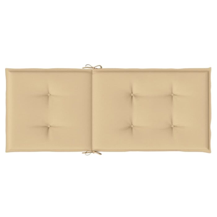 Coussins de chaise à dossier haut lot de 6 beige mélangé tissu – Image 4