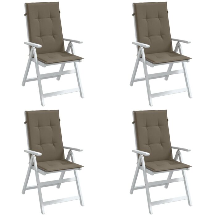 Coussins de chaise à dossier haut lot de 4 taupe mélangé tissu – Image 1