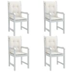 Coussins de chaise à dossier bas lot de 4 crème mélangé tissu