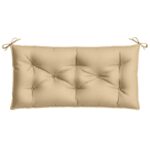 Coussin de banc de jardin beige mélangé 100x50x7 cm tissu – Image 2