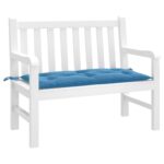 Coussin de banc de jardin bleu mélangé 100x50x7 cm tissu