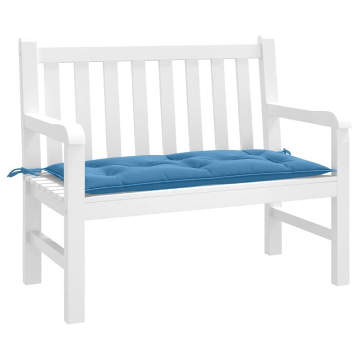 Coussin de banc de jardin bleu mélangé 100x50x7 cm tissu – Image 1