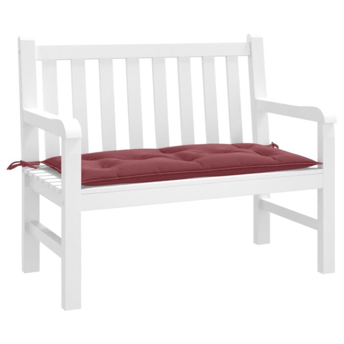 Coussin de banc de jardin rouge bordeaux mélangé tissu – Image 1