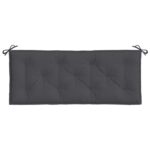 Coussin de banc de jardin anthracite mélangé 120x50x7 cm tissu – Image 2