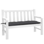 Coussin de banc de jardin anthracite mélangé 120x50x7 cm tissu