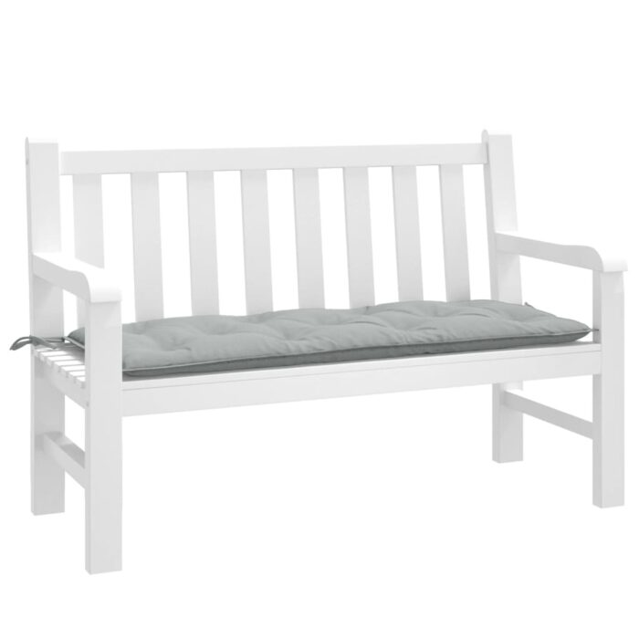 Coussin de banc de jardin gris clair mélangé 120x50x7 cm tissu – Image 1