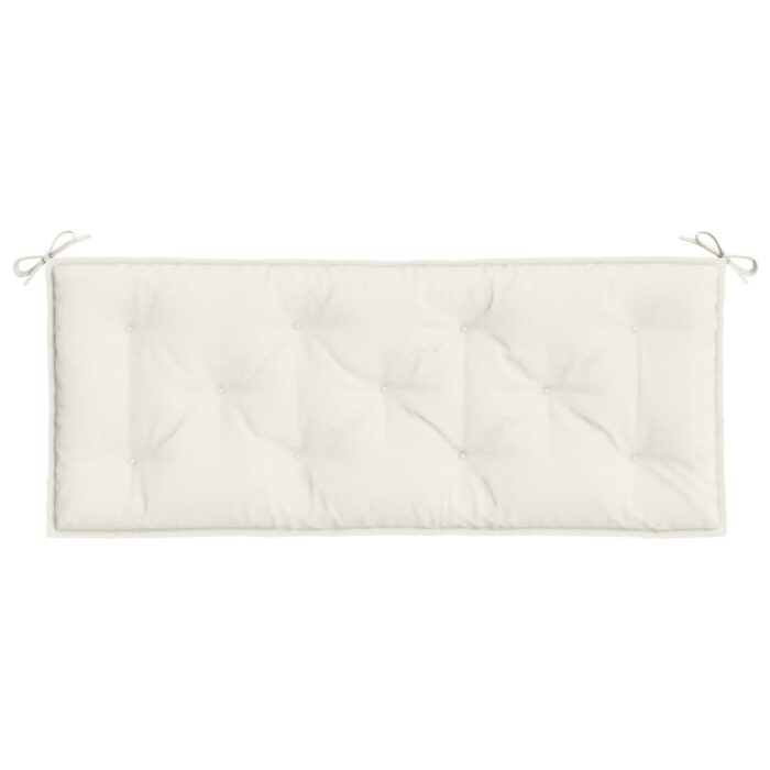 Coussin de banc de jardin crème mélangé 120x50x7 cm tissu – Image 2