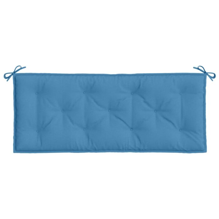 Coussin de banc de jardin bleu mélangé 120x50x7 cm tissu – Image 2