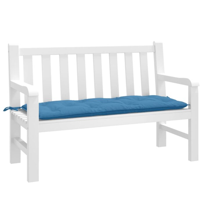 Coussin de banc de jardin bleu mélangé 120x50x7 cm tissu – Image 1