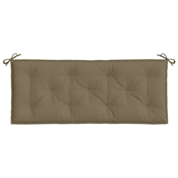Coussin de banc de jardin taupe mélangé 120x50x7 cm tissu – Image 2