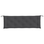 Coussin de banc de jardin anthracite mélangé 150x50x7 cm tissu – Image 2