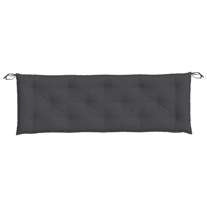 Coussin de banc de jardin anthracite mélangé 150x50x7 cm tissu – Image 2