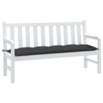 Coussin de banc de jardin anthracite mélangé 150x50x7 cm tissu