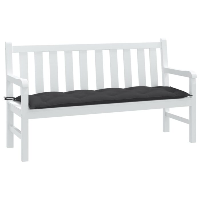 Coussin de banc de jardin anthracite mélangé 150x50x7 cm tissu – Image 1