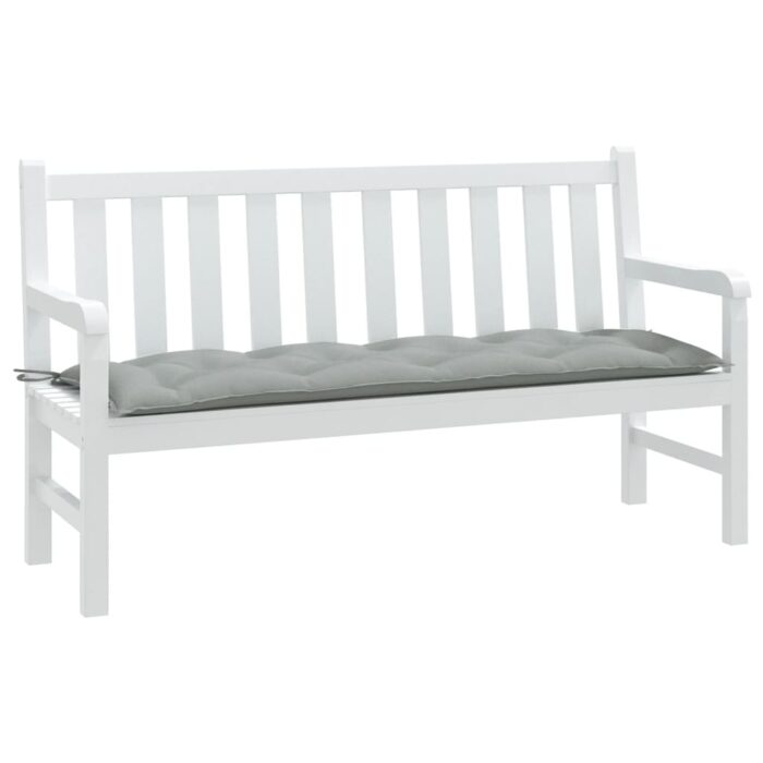 Coussin de banc de jardin gris clair mélangé 150x50x7 cm tissu – Image 1