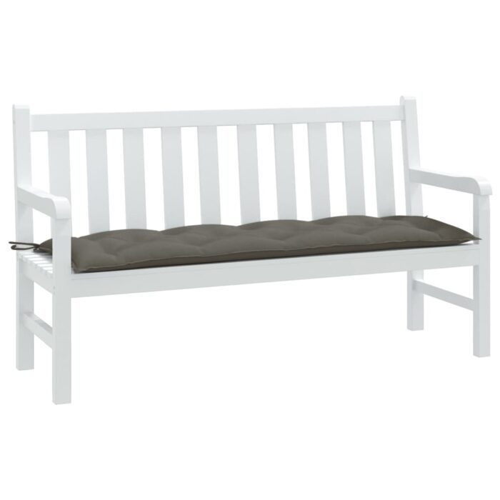 Coussin de banc de jardin gris foncé mélangé 150x50x7 cm tissu – Image 1