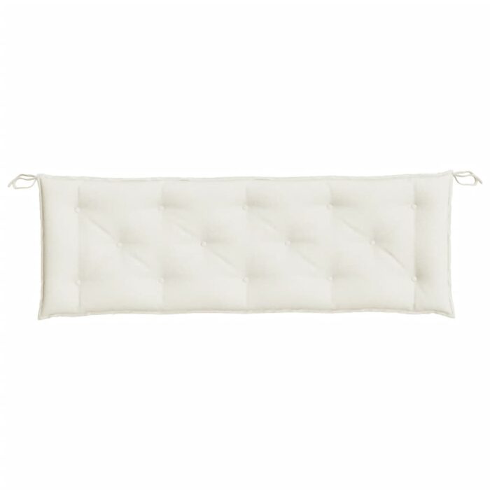 Coussin de banc de jardin crème mélangé 150x50x7 cm tissu – Image 2