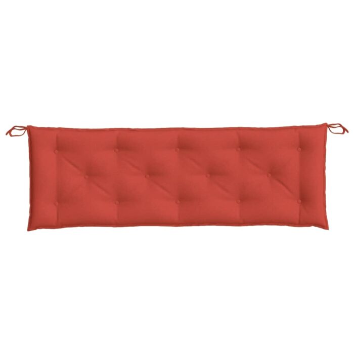 Coussin de banc de jardin rouge mélangé 150x50x7 cm tissu – Image 2