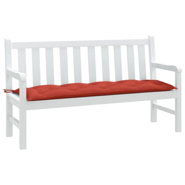 Coussin de banc de jardin rouge mélangé 150x50x7 cm tissu – Image 1