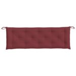 Coussin de banc de jardin rouge bordeaux mélangé tissu – Image 2