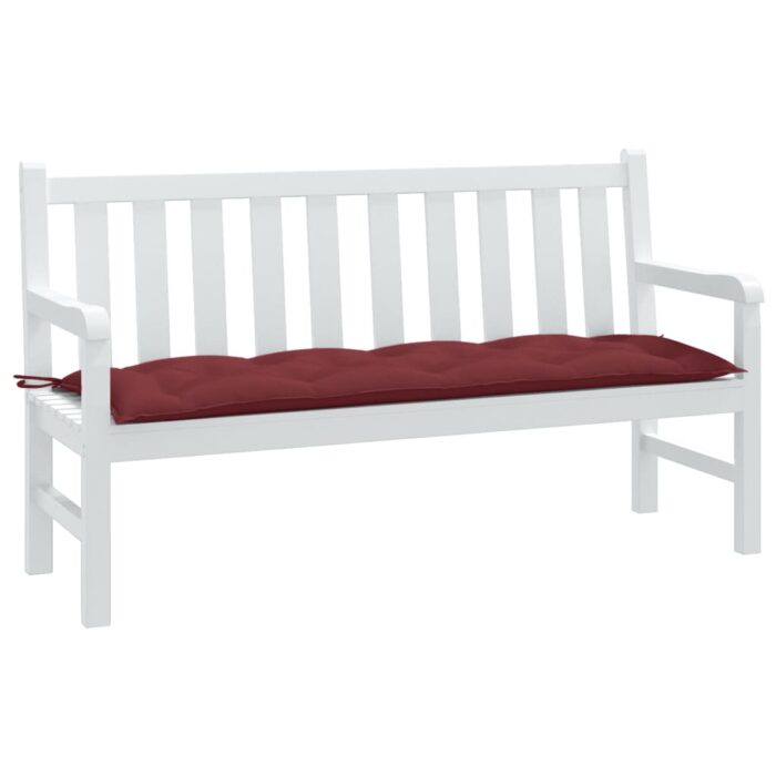 Coussin de banc de jardin rouge bordeaux mélangé tissu – Image 1