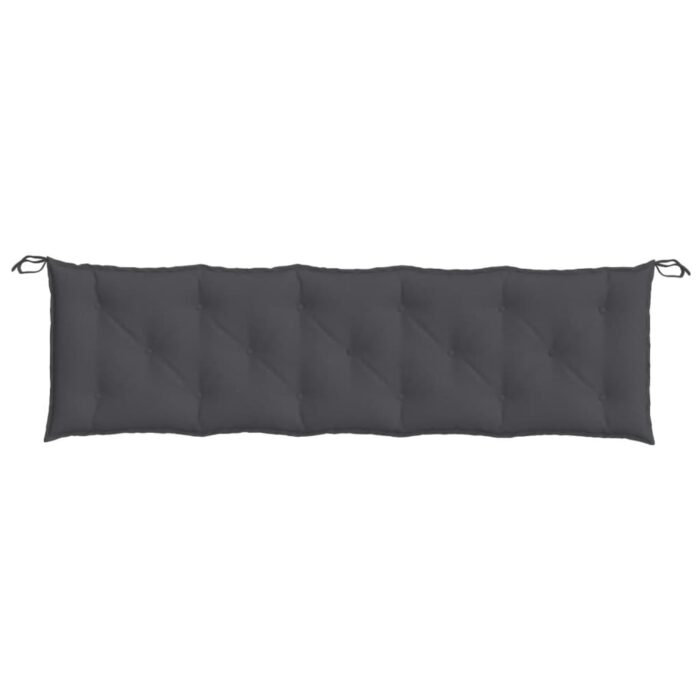 Coussin de banc de jardin anthracite mélangé 180x50x7 cm tissu – Image 2