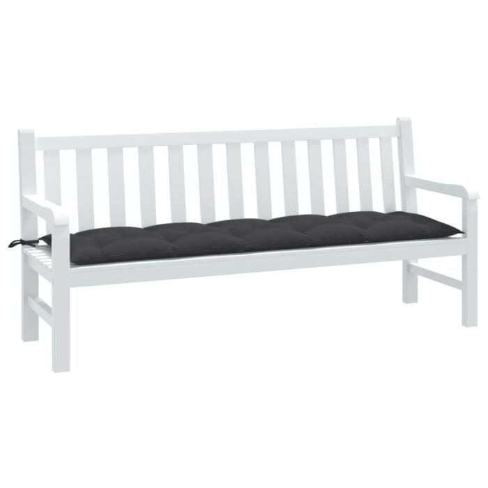 Coussin de banc de jardin anthracite mélangé 180x50x7 cm tissu – Image 1