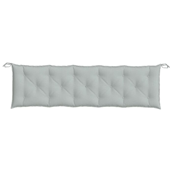 Coussin de banc de jardin gris clair mélangé 180x50x7 cm tissu – Image 2