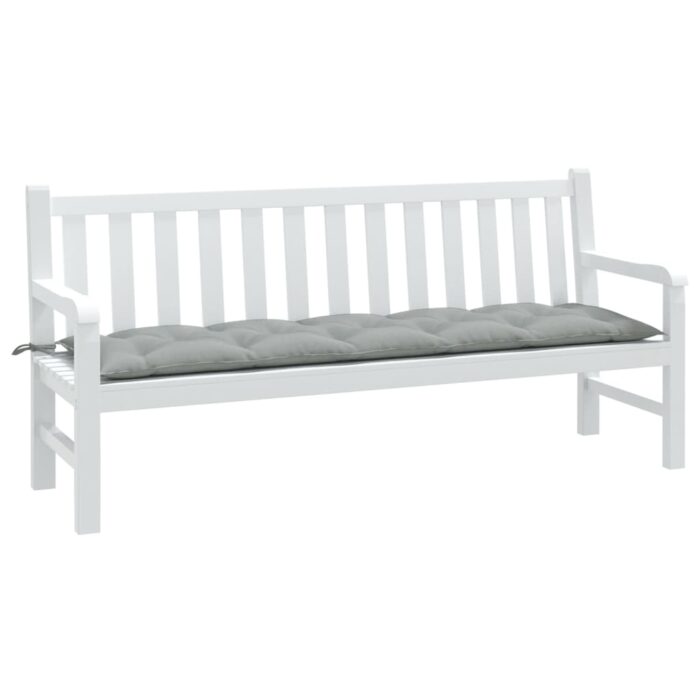 Coussin de banc de jardin gris clair mélangé 180x50x7 cm tissu – Image 1