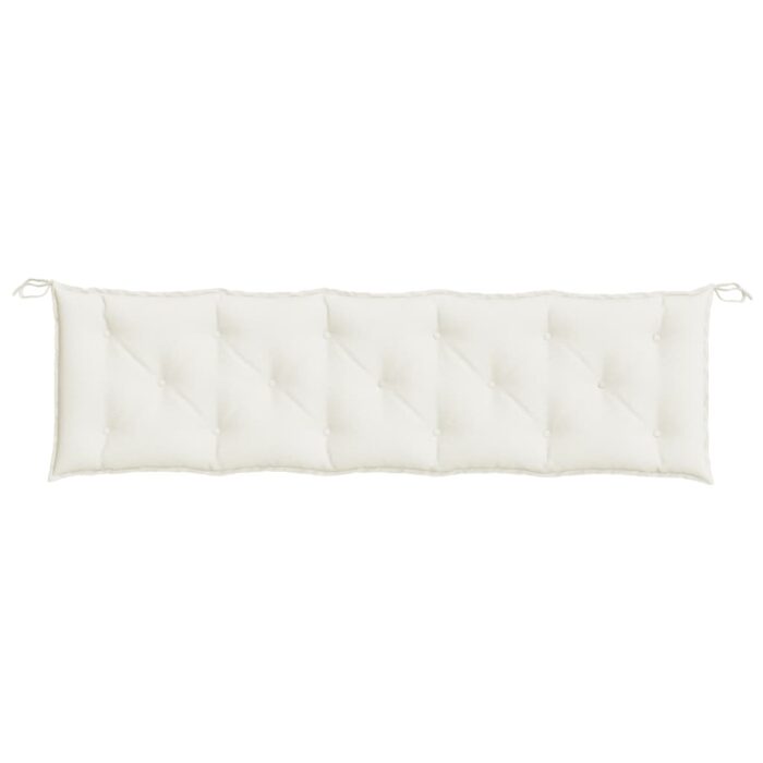 Coussin de banc de jardin crème mélangé 180x50x7 cm tissu – Image 2