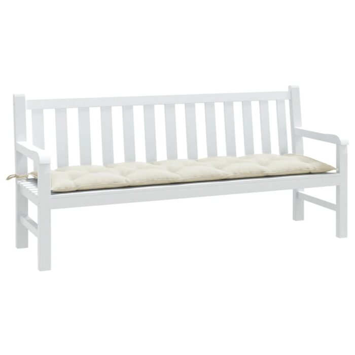 Coussin de banc de jardin crème mélangé 180x50x7 cm tissu – Image 1
