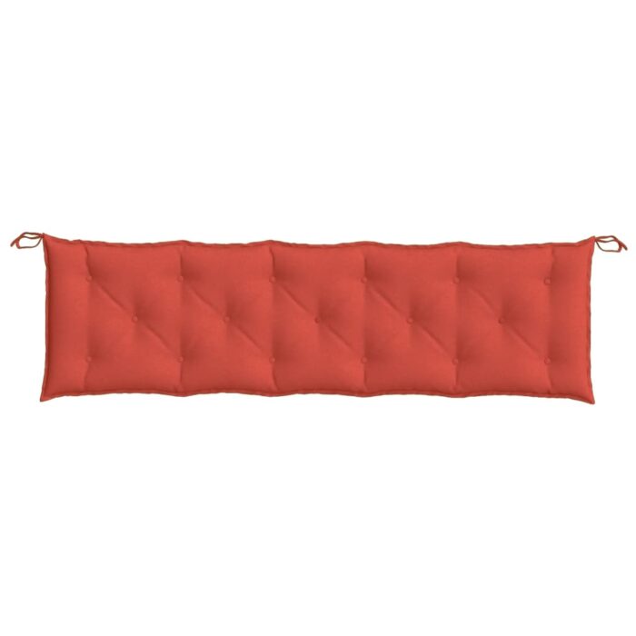 Coussin de banc de jardin rouge mélangé 180x50x7 cm tissu – Image 2
